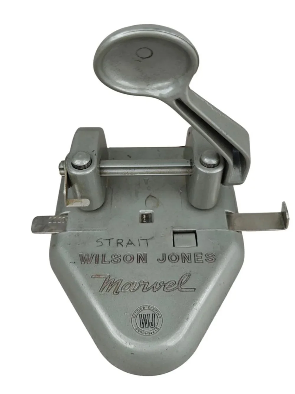 Wilson Jones Marvel Vintage Metal Hole Punch 331 Mid-Century Industrial Gray